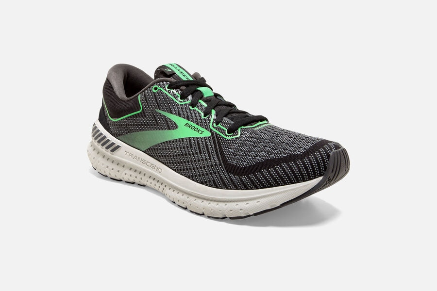 Brooks Transcend 7 Road Running Shoes Womens - Black/Green - UKWJM-7156